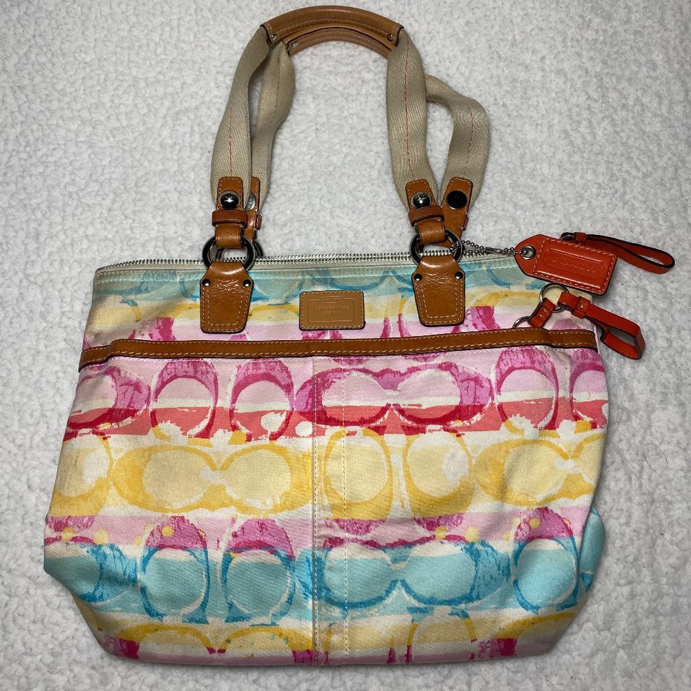 Coach Hampton Watercolor Scribble Tote